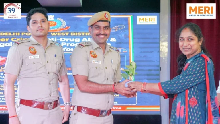 MERI में छात्रों को साइबर अपराध और नशे से बचाव के प्रति किया जागरूक